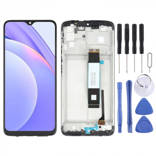 Écran LCD et numériseur Assemblage complet avec cadre pour Xiaomi Redmi Note 9 4G / Poco M3 M2010J19SC M2010J19CG (Noir) SH061B388-07