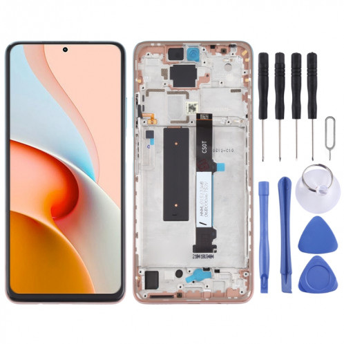 Écran LCD d'origine et numériseur Assemblage complet avec cadre pour Xiaomi Redmi Note 9 PRO 5G / MI 10T Lite 5G M2007J17C M2007J17G (plage d'or rose) SH62TT807-07