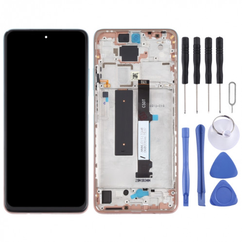 Écran LCD d'origine et numériseur Assemblage complet avec cadre pour Xiaomi Redmi Note 9 PRO 5G / MI 10T Lite 5G M2007J17C M2007J17G (plage d'or rose) SH62TT807-07