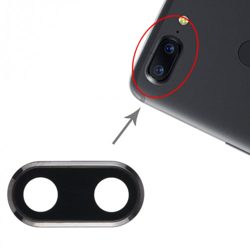 Pour couvercle d'objectif de caméra OnePlus 5T / 5 (noir) SH067B1858-04