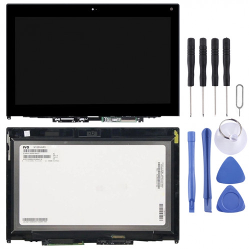 Écran LCD OEM 1366 x 768 HD pour Lenovo Thinkpad 12,5 pouces Yoga 260 Digitizer Assemblage complet avec cadre (Noir) SH137B851-04