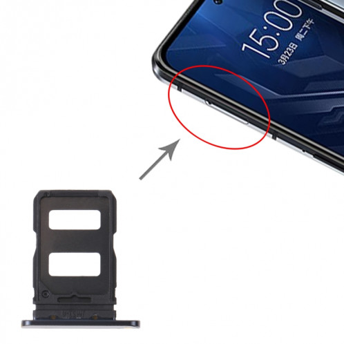 Plateau de carte SIM + plateau de carte SIM pour Xiaomi Noir Shark 4 (Noir) SH186B133-04