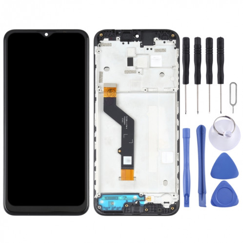 Écran LCD et numérisation Assemblage complet avec cadre pour Motorola Moto E7 Plus XT2081-1 (Noir) SH199B1206-07