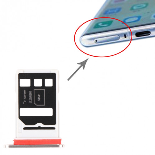 Plateau de carte SIM + plateau de carte SIM pour Huawei Nova 8 PRO 5G (argent) SH211S1837-04