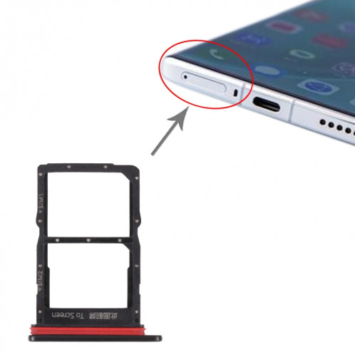 Plateau de carte SIM + plateau de carte SIM pour Huawei Nova 8 5G (Noir) SH212B1753-04
