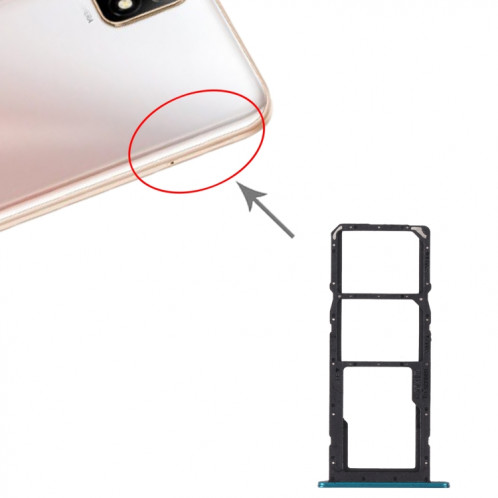 Plateau de carte SIM + Plateau de carte SIM + Plateau de cartes Micro SD pour Huawei Profitez de 20 SE 4G (Vert) SH213G985-04