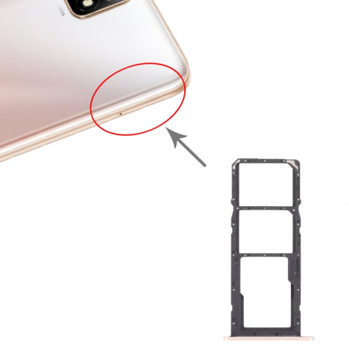 Plateau de carte SIM + plateau de carte SIM + plateau de carte micro SD pour Huawei Profitez de 20 SE 4G (Gold) SH213J919-04