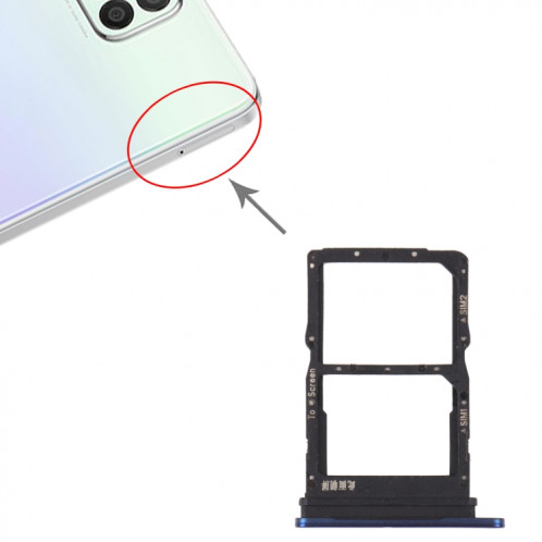 Plateau de carte SIM + plateau de carte SIM pour Huawei Nova 8 SE (Bleu) SH214L379-04