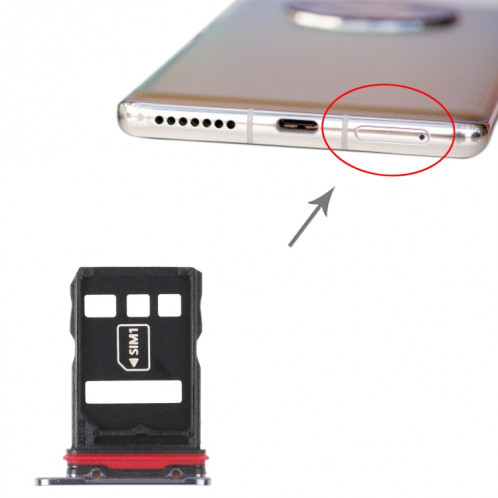 Plateau de carte SIM + Bac de carte NM pour Huawei Mate 40 Pro (Noir) SH216B647-04