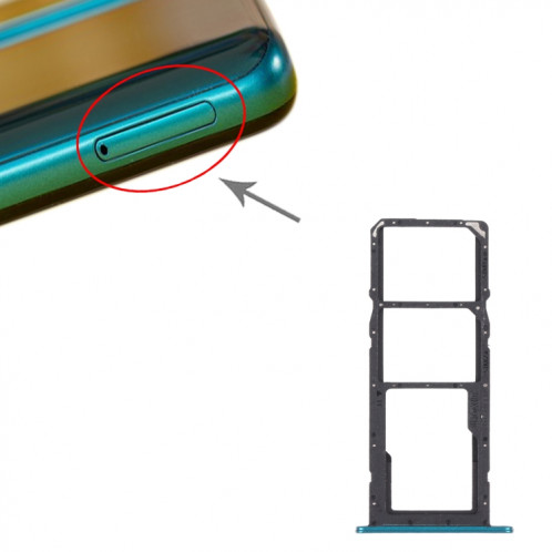 Plateau de carte SIM + plateau de carte SIM + plateau de carte micro SD pour Huawei P Smart 2021 (Vert) SH218G803-04