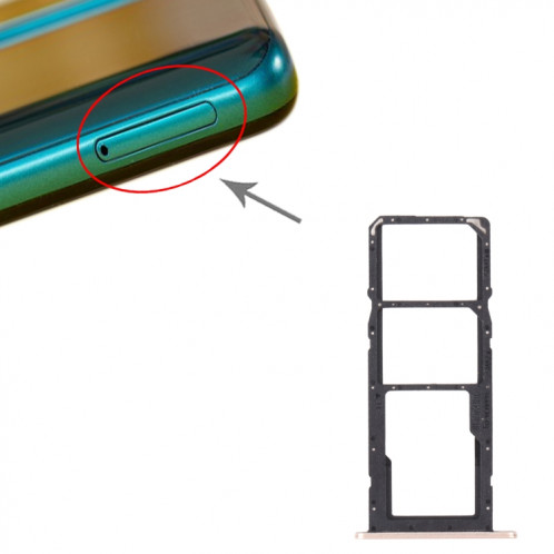 Plateau de carte SIM + plateau de carte SIM + plateau de carte micro SD pour Huawei P Smart 2021 (Gold) SH218J391-04