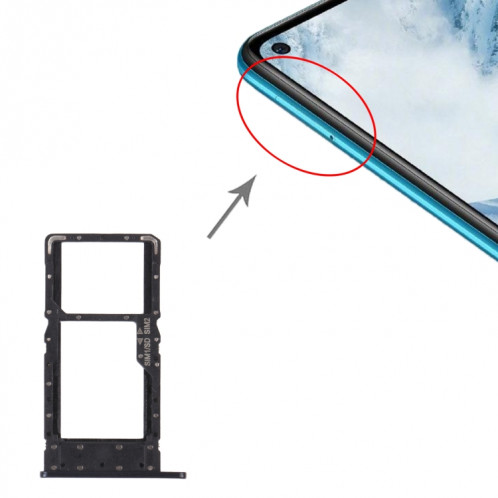 Plateau de carte SIM + plateau de carte SIM / plateau de carte micro SD pour Huawei Maimang 9 (Noir) SH220B793-04