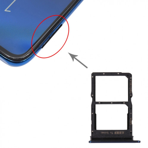 Plateau de carte SIM + plateau de carte SIM / plateau de carte NMicro pour l'honneur x10 max 5g (bleu) SH221L602-04
