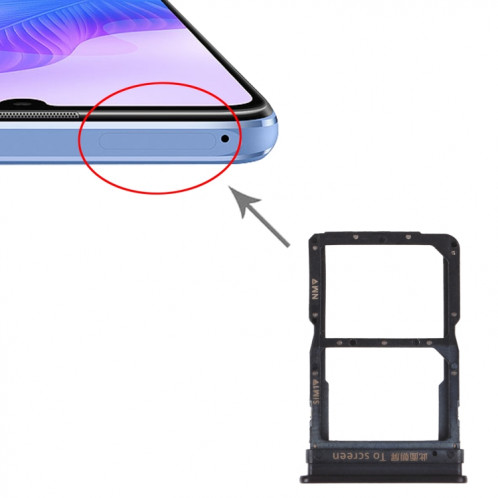 Plateau de carte SIM + Bac de carte NM pour Huawei Profitez de 20 PRO (Noir) SH222B541-04
