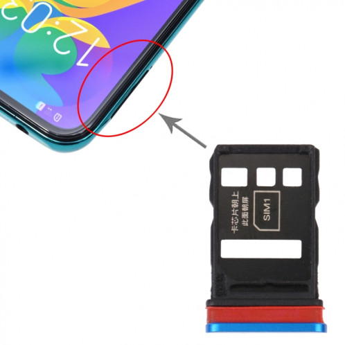 Plateau de carte SIM + plateau de carte SIM pour Honor Play4 Pro (Bleu) SH223L1595-04