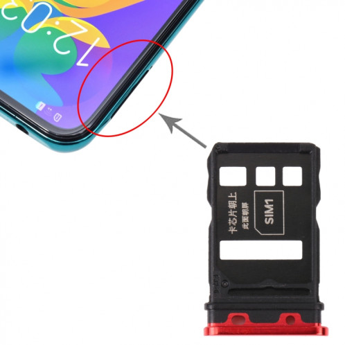 Plateau de carte SIM + plateau de carte SIM pour Honor Play4 Pro (rouge) SH223R1236-04