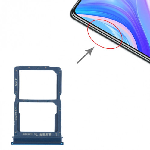 Plateau de carte SIM + Bac de carte NM pour Huawei P Smart S (Bleu) SH224L989-04
