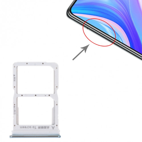 Plateau de carte SIM + Bac de carte NM pour Huawei P Smart S (Argent) SH224S388-04