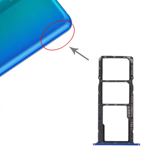 Plateau de carte SIM + plateau de carte SIM + plateau de carte Micro SD pour Honor 8s 2020 (Bleu) SH225L1052-04
