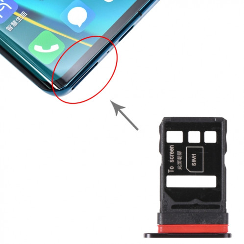 Plateau de carte SIM + plateau de carte SIM pour Huawei Nova 7 PRO 5G (Noir) SH229B1063-04