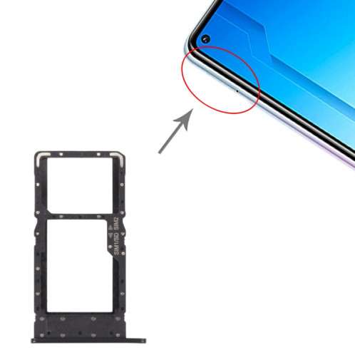 Plateau de carte SIM + plateau de carte SIM / plateau de carte micro SD pour l'honneur Play4 (Noir) SH237B962-04