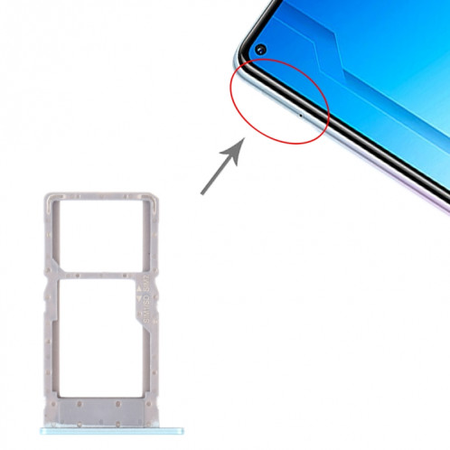 Plateau de carte SIM + plateau de carte SIM / plateau de carte micro SD pour l'honneur Play4 (Bleu Phantom) SH37PB405-04