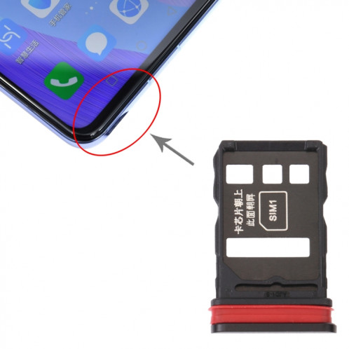 Plateau de carte SIM + plateau de carte SIM pour Huawei Nova 6 (Noir) SH238B1769-04