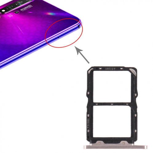 Plateau de carte SIM + plateau de carte SIM pour Huawei Nova 5T (argent) SH239S237-04