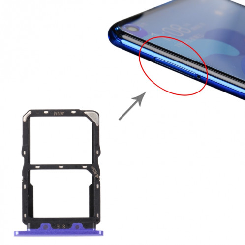 Plateau de carte SIM + Bac de carte NM pour Huawei Nova 5 Pro (violet) SH241P1305-04