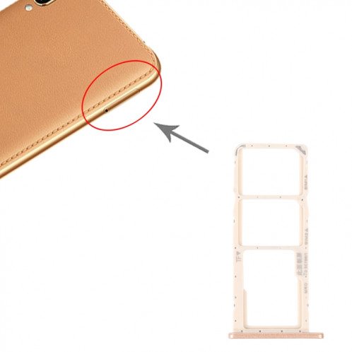 Plateau de carte SIM + plateau de carte SIM + plateau de cartes Micro SD pour Huawei Profitez de 9e (or) SH242J735-04