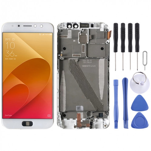 Écran LCD et numériseur Assemblage complet avec cadre pour Asus Zenfone 4 selfie pro zd552kl z01md (blanc) SH350W1241-05