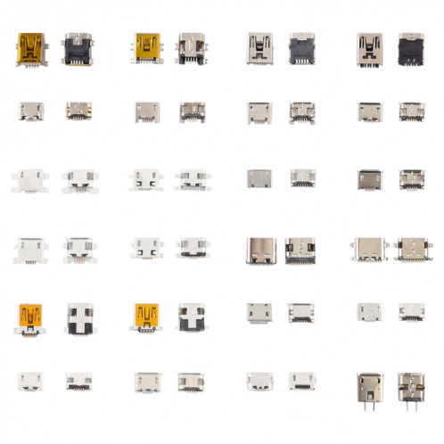 240 PCS / SET Connecteur de port de chargement micro USB / type C SH25221213-05