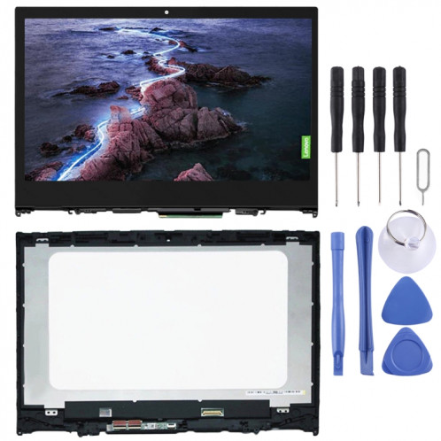 Écran LCD OEM 1366 x 768px pour Lenovo Yoga 520-14IKB Assemblage complet du numériseur avec cadre (Noir) SH523B1216-05