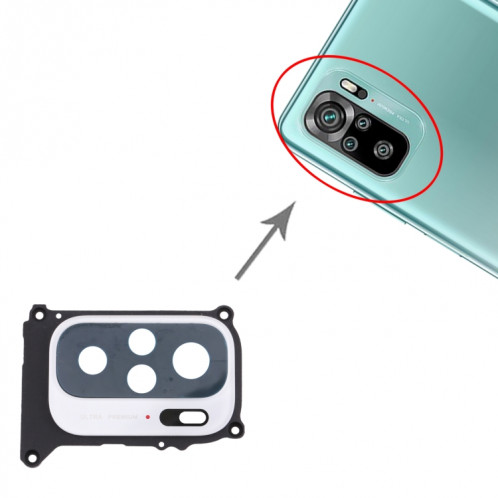 Cache de la lentille de la caméra pour Xiaomi Redmi Note 10 / Redmi Note 10S M2101K7BG M2101K7BI M2101K7BNY M2101K7AI M2101K7AG (Blanc) SH571W1365-04