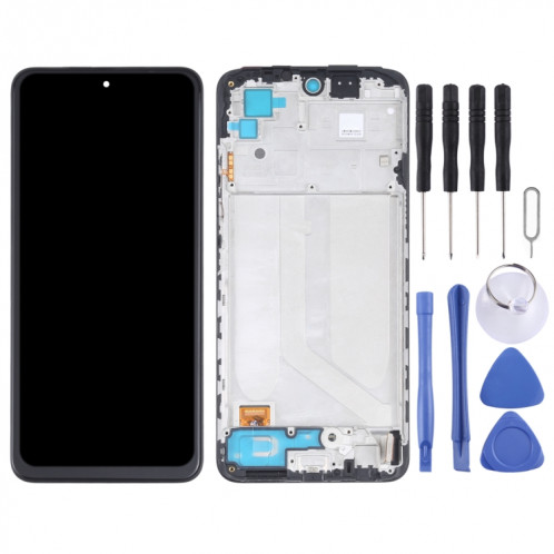 Matériau OLED Écran LCD et numériseur Assemblage complet avec cadre pour Xiaomi Redmi Note 10 4G / Redmi Note 10S 4G M2101K7AI M2101K7AG M2101K7BG M2101K7BI M2101K7BNO SH2644627-07