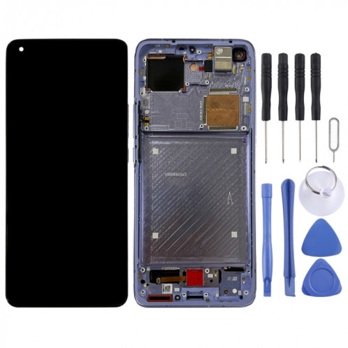 Écran d'écran LCD et numériseur AMOLED original avec cadre pour Xiaomi MI 11 Ultra / Mi 11 Pro M2102K1G M2102K1C M2102K1AC (violet) SH650P416-07