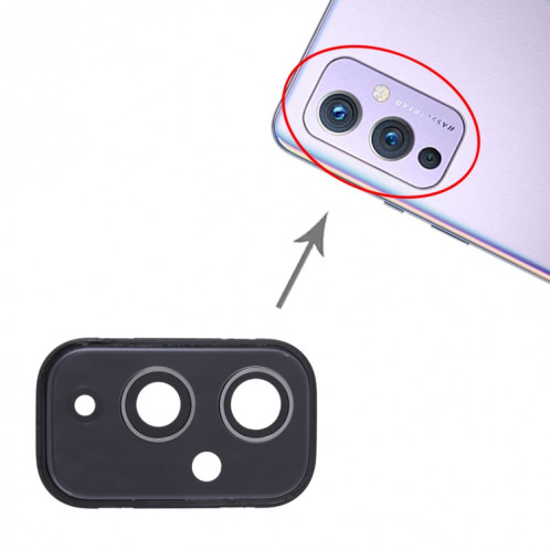 Pour OnePlus 9 (EU/NA) Couvercle d'objectif d'appareil photo (noir) SH671B293-04