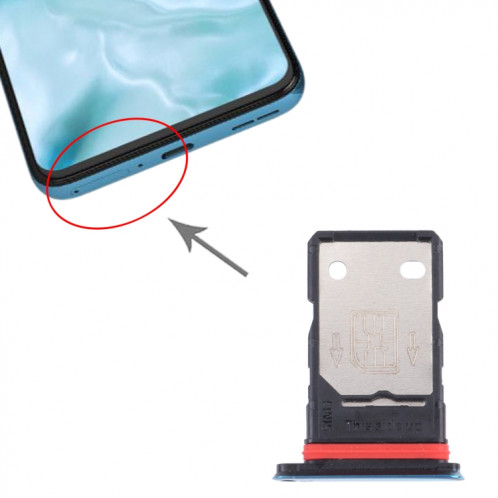 Pour plateau de carte SIM OnePlus Nord + plateau de carte SIM (bleu) SH673L562-04