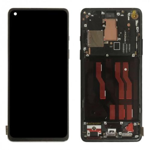 Matériau AMOLED Écran LCD et numériseur Assemblage complet avec cadre pour Oneplus 8 in2013 2017 2010 (Noir) SH797B1507-07
