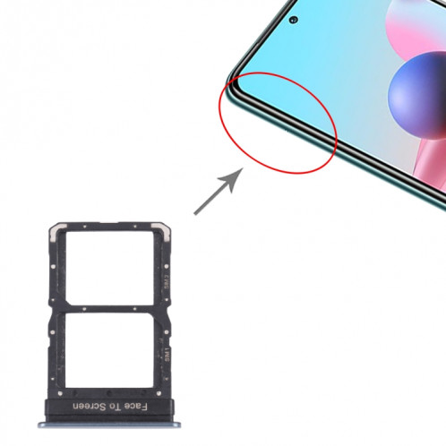 Plateau de carte SIM + plateau de carte SIM pour Xiaomi Redmi Note 10 Pro 5G (Argent) SH873S1850-04