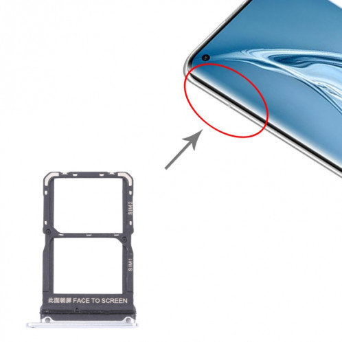 Plateau de carte SIM + plateau de carte SIM pour xiaomi mi 10s (argent) SH874S246-04
