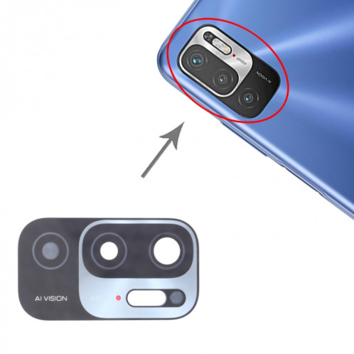 Lentille de caméra arrière 10 PCS pour Xiaomi Redmi Note 10 5G M2103K19G M2103K19C SH28761310-04