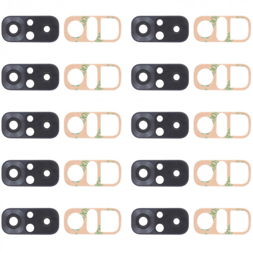 10 PCS Back Camera Lens pour Xiaomi Redmi Note 10S M2101K7BG M2101K7BI M2101K7BNY (Noir) SH877B1702-05
