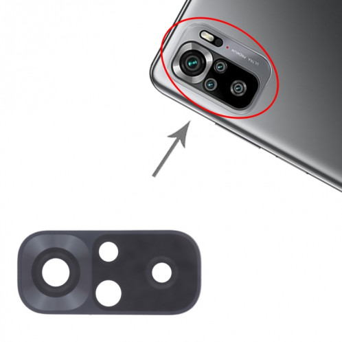 10 PCS Back Camera Lens pour Xiaomi Redmi Note 10S M2101K7BG M2101K7BI M2101K7BNY (Noir) SH877B1702-05