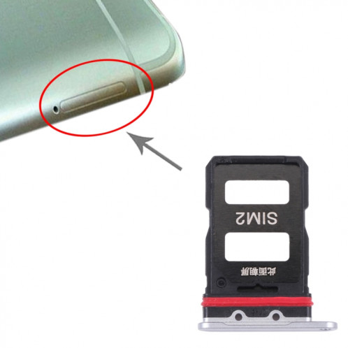 Plateau de carte SIM + plateau de carte SIM pour Xiaomi Redmi K40 Gaming M2012K10C M2104K10AC (Argent) SH879S1648-04