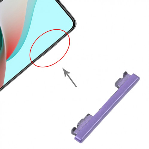 Bouton de commande de volume pour Xiaomi Redmi Note 9 5G / RedMI Note 9T M2007J22C M2007J22G J22 (Violet) SH881P1516-04