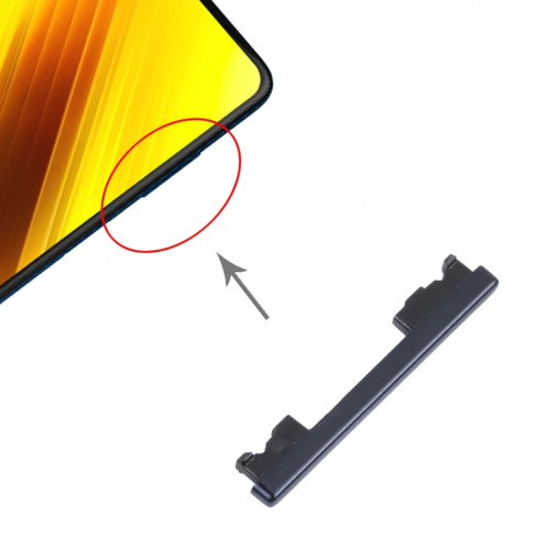 Bouton de commande de volume pour xiaomi poco x3 nfc / poco x3 (noir) SH884B1867-04