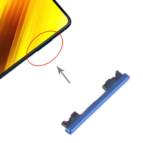 Bouton de commande de volume pour xiaomi poco x3 nfc / poco x3 (bleu) SH884L977-04