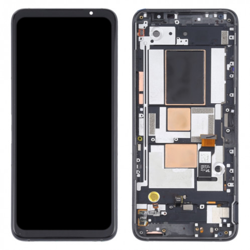 Matériau OLED Écran LCD et numériseur Assemblage complet avec cadre pour Téléphone Asus Rog 5 ZS673KS (Noir) SH896B271-07