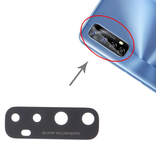Pour OPPO Realme 7 (Asie) RMX2151, RMX2163 Objectif de caméra arrière 10 pièces SH294914-04